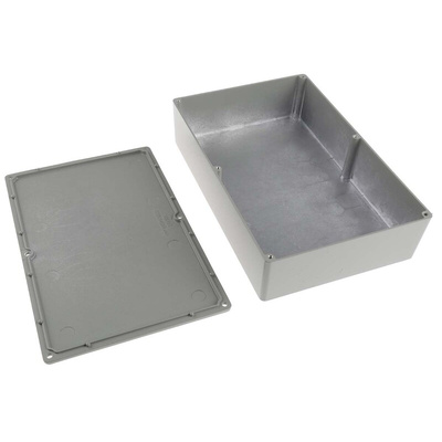 RS PRO Grey Die Cast Aluminium Enclosure, Grey Lid, 222.1 x 145.9 x 55.9mm