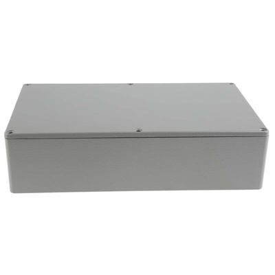 RS PRO Grey Die Cast Aluminium Enclosure, Grey Lid, 222.1 x 145.9 x 55.9mm