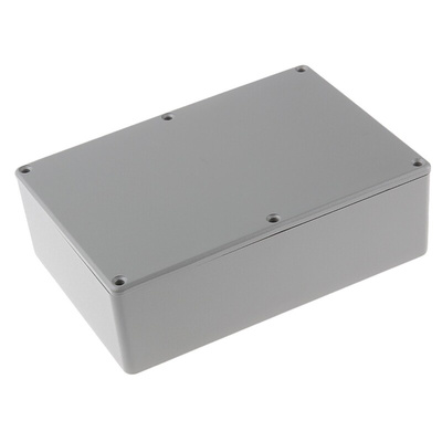 RS PRO Grey Die Cast Aluminium Enclosure, Grey Lid, 171.9 x 120.9 x 55mm