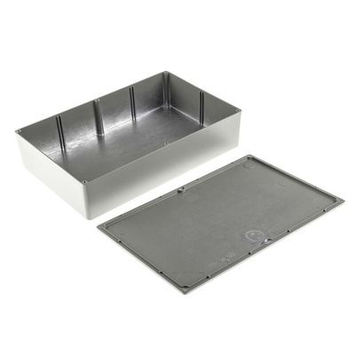 RS PRO Grey Die Cast Aluminium Enclosure, Grey Lid, 275 x 175 x 65.5mm