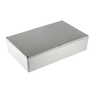 RS PRO Grey Die Cast Aluminium Enclosure, Grey Lid, 275 x 175 x 65.5mm