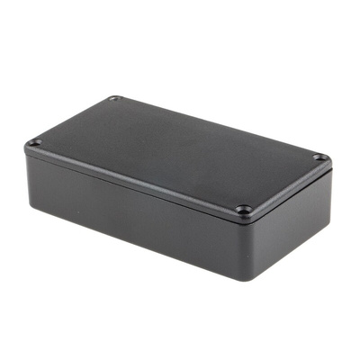 RS PRO Black Die Cast Aluminium Enclosure, Black Lid, 114.5 x 63.6 x 30.3mm