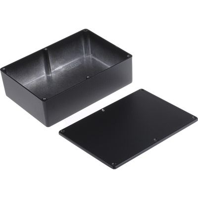 RS PRO Black Die Cast Aluminium Enclosure, Black Lid, 171.9 x 120.9 x 55mm