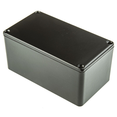 RS PRO Black Die Cast Aluminium Enclosure, Black Lid, 114.4 x 63.7 x 55.1mm