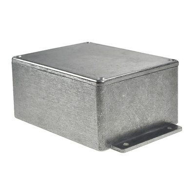 RS PRO Silver Die Cast Aluminium Enclosure, IP65, Flanged, Silver Lid, 139.8 x 89.7 x 55.2mm