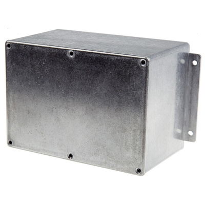 RS PRO Silver Die Cast Aluminium Enclosure, IP65, Flanged, Silver Lid, 201.7 x 121.2 x 105.4mm