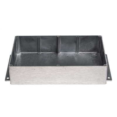 RS PRO Silver Die Cast Aluminium Enclosure, IP65, Flanged, Silver Lid, 252 x 146.1 x 55.5mm