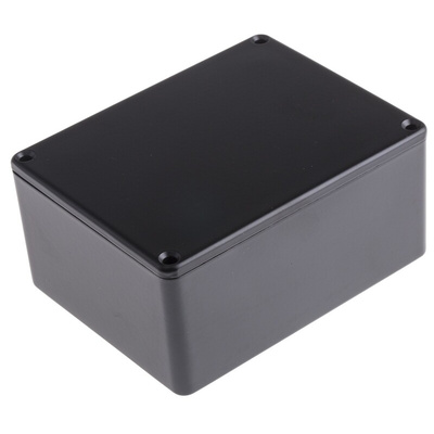 RS PRO Black Die Cast Aluminium Enclosure, IP66, Black Lid, 114.7 x 89.7 x 55.1mm