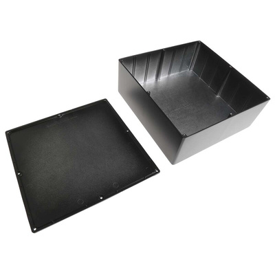RS PRO Black Die Cast Aluminium Enclosure, IP66, Black Lid, 250 x 250 x 100mm