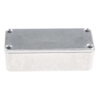 RS PRO Silver Die Cast Aluminium Enclosure, Silver Lid, 89.1 x 35 x 30.3mm