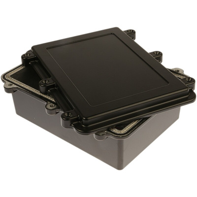 RS PRO Black Die Cast Aluminium Enclosure, IP67, Black Lid, 200 x 150 x 75mm
