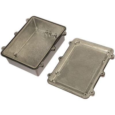 RS PRO Black Die Cast Aluminium Enclosure, IP67, Black Lid, 200 x 150 x 75mm