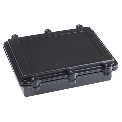 RS PRO Black Die Cast Aluminium Enclosure, IP67, Black Lid, 200 x 150 x 50mm