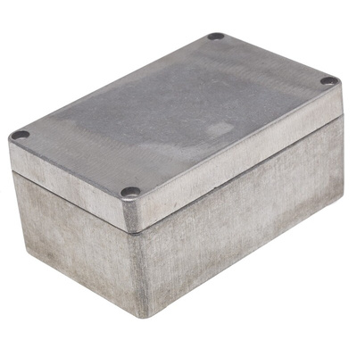 RS PRO Silver Die Cast Aluminium Enclosure, IP66, Silver Lid, 125 x 80 x 57mm