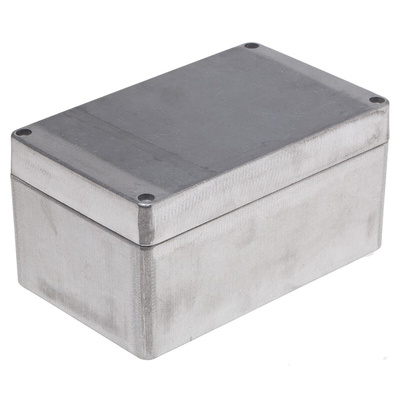 RS PRO Silver Die Cast Aluminium Enclosure, IP66, Silver Lid, 160 x 100 x 81mm