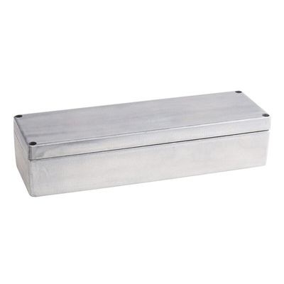 RS PRO Silver Die Cast Aluminium Enclosure, IP66, Silver Lid, 250 x 80 x 55mm