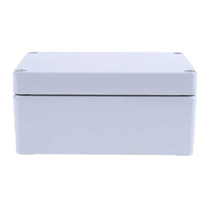 RS PRO Grey Die Cast Aluminium Enclosure, IP66, Grey Lid, 125 x 80 x 57mm