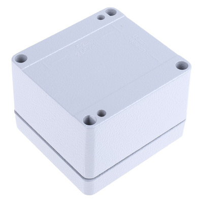 RS PRO Grey Die Cast Aluminium Enclosure, IP66, Grey Lid, 75 x 80 x 57mm