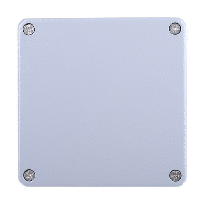 RS PRO Grey Die Cast Aluminium Enclosure, IP66, Grey Lid, 100 x 100 x 81mm