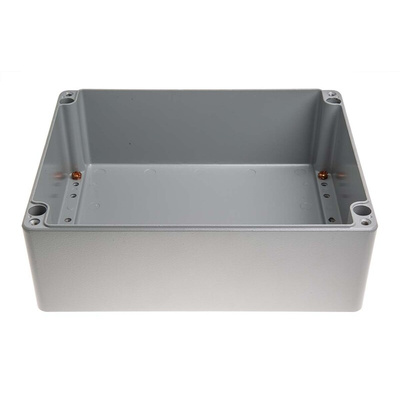 RS PRO Grey Die Cast Aluminium Enclosure, IP66, Grey Lid, 280 x 230 x 110mm