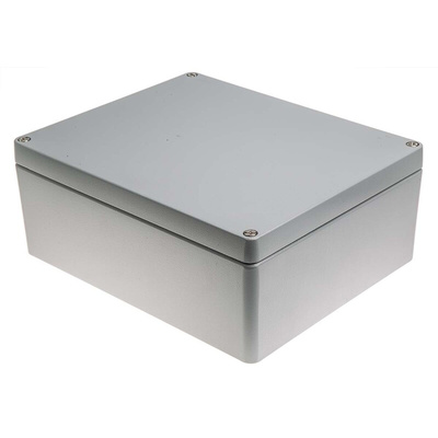 RS PRO Grey Die Cast Aluminium Enclosure, IP66, Grey Lid, 280 x 230 x 110mm
