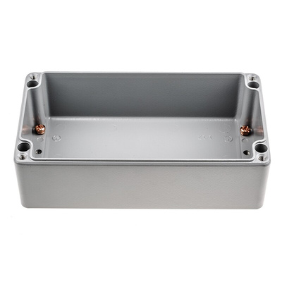 RS PRO Grey Die Cast Aluminium Enclosure, IP66, Grey Lid, 220 x 120 x 90mm