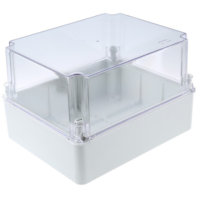 RS PRO Grey ABS Enclosure, IP55, Grey Lid, 210 x 160 x 260mm