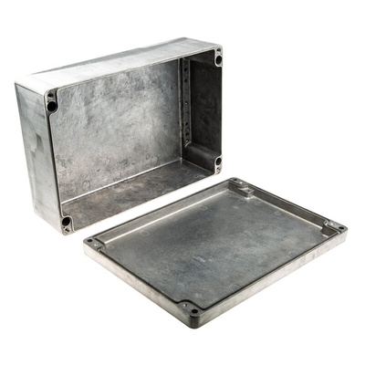 RS PRO Silver Die Cast Aluminium Enclosure, IP66, Silver Lid, 330 x 230 x 110mm