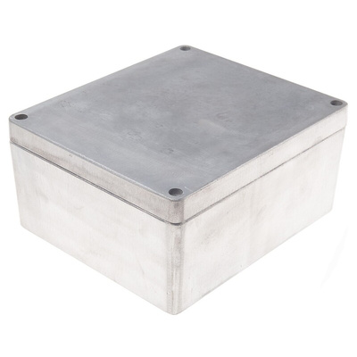 RS PRO Silver Die Cast Aluminium Enclosure, IP66, Silver Lid, 230 x 200 x 110mm