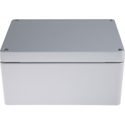 RS PRO Grey Die Cast Aluminium Enclosure, IP66, Grey Lid, 230 x 200 x 110mm