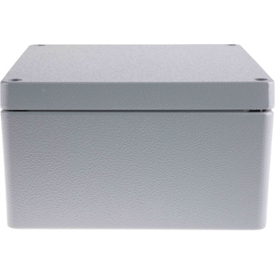 RS PRO Grey Die Cast Aluminium Enclosure, IP66, Grey Lid, 230 x 200 x 110mm