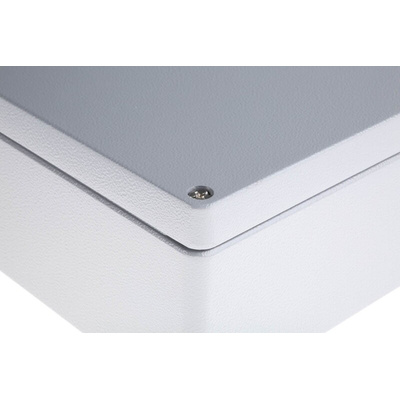 RS PRO Grey Die Cast Aluminium Enclosure, IP66, Grey Lid, 230 x 200 x 110mm