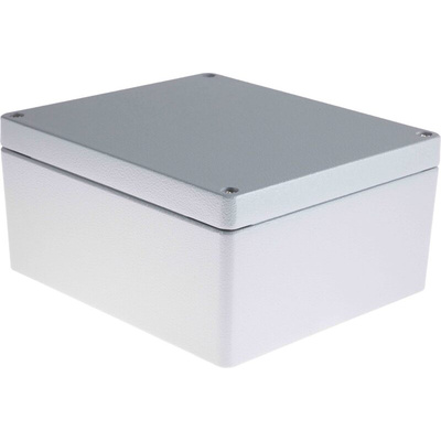RS PRO Grey Die Cast Aluminium Enclosure, IP66, Grey Lid, 230 x 200 x 110mm