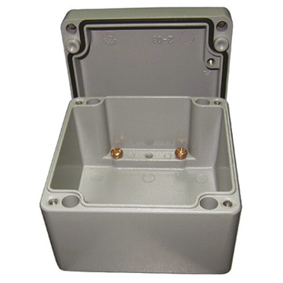 RS PRO Grey Die Cast Aluminium Enclosure, IP66, Grey Lid, 330 x 230 x 110mm