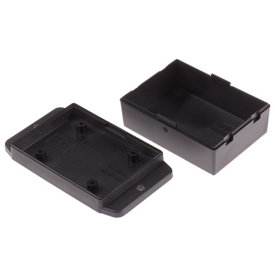 RS PRO Black ABS Enclosure, Flanged, Black Lid, 70 x 50 x 29mm