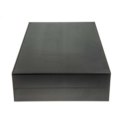 RS PRO Black Anodised Aluminium Instrument Case, 442 x 254 x 88mm