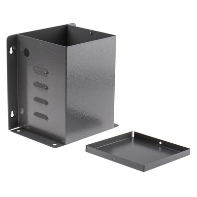 RS PRO Grey Steel Enclosure, Flanged, Grey Lid, 157 x 157 x 221mm