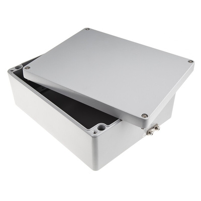 RS PRO Aluminium Enclosure, IP65, IP66, IP67, IP68, Grey Lid, 110 x 280 x 230mm