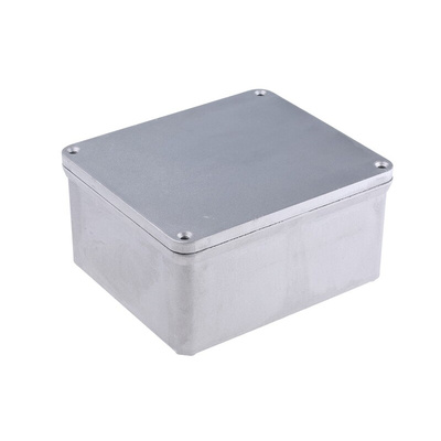 RS PRO Silver Die Cast Aluminium Enclosure, IP65, Silver Lid, 96 x 160 x 185mm