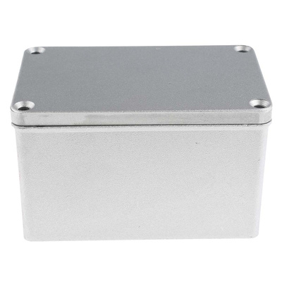 RS PRO Grey Die Cast Aluminium Enclosure, IP65, Grey Lid, 122 x 75 x 75mm