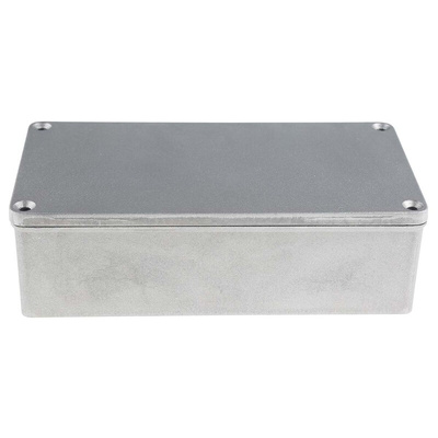 RS PRO Grey Die Cast Aluminium Enclosure, IP65, Grey Lid, 202 x 102 x 61mm