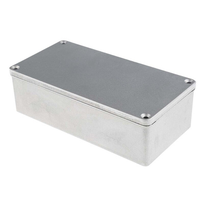 RS PRO Grey Die Cast Aluminium Enclosure, IP65, Grey Lid, 202 x 102 x 61mm