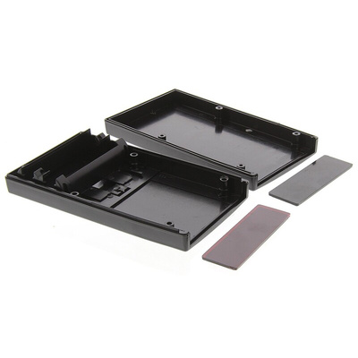 Pactec RC Series Black ABS Handheld Enclosure, Integral Battery Compartment, Display Window, 111.8 x 64.8 x 23.6mm