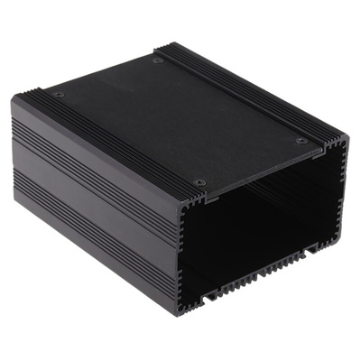 RS PRO Black Anodised Aluminium Heat Sink Case, 125 x 105 x 60.5mm