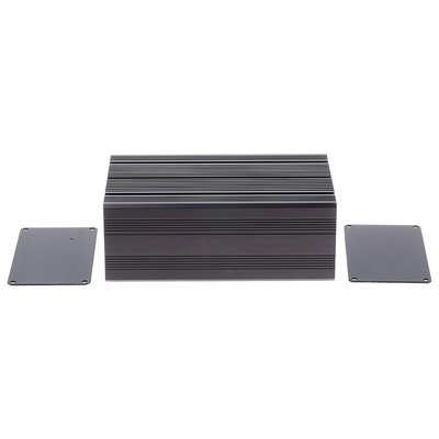 RS PRO Black Anodised Aluminium Heat Sink Case, 165 x 105 x 60.5mm