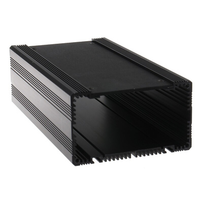 RS PRO Black Anodised Aluminium Heat Sink Case, 200 x 105 x 60.5mm