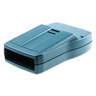 Rose Taguan Series Blue ABS Handheld Enclosure, Integral Battery Compartment, Display Window, IP40, 125 x 80 x 28.5mm