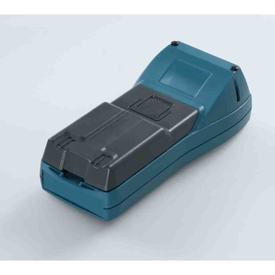 Rose Taguan Series Blue ABS Handheld Enclosure, Integral Battery Compartment, Display Window, IP40, 125 x 80 x 28.5mm