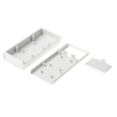 Hammond 1593 Series Grey ABS Handheld Enclosure, Integral Battery Compartment, IP54, 140 x 66 x 28mm