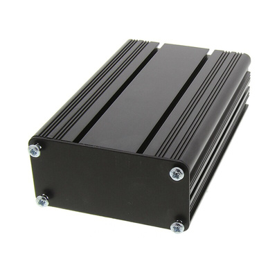 RS PRO Black Anodised Aluminium Instrument Case, 125 x 81.4 x 40mm